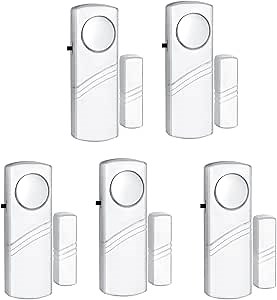 Door Window Alarm for Home, 90DB Wireless Sensor Door Window Burglar Alarm-Door Alarms for Kids Safety, Doorbell Alarms for Office House Window Pool, 5 Pack (5Pack)