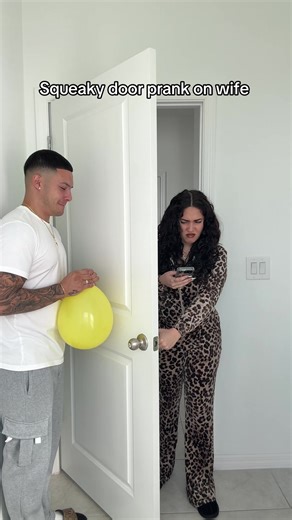 Her reaction😂 | squeaky door prank