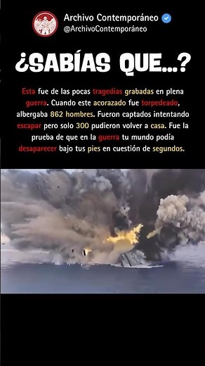 De las mayores tragedias de la guerra captadas en cámara: HMS Barham #segundaguerramundial #historia
