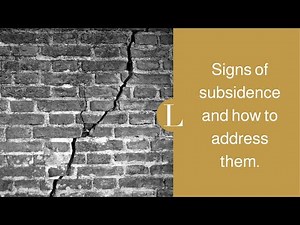 Signs of subsidence and how to address them.