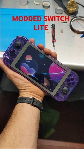 Modded switch lite with exposed mod chip! Atomic purple shell! #hacker #modded #mods #switch #gaming