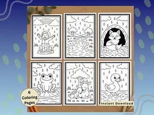 Rainy Coloring Page Set: Rain Activity (PNG Digital Download) Fun Coloring Sheets for Kids, Teens, and Adults - Etsy Canada