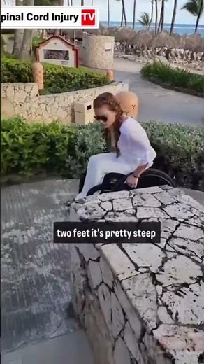 Paraplegic lady wheelchair user exploring