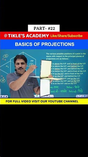 BASICS OF PROJECTION (PART 22) | ENGINEERING DRAWING | ENGINEERING GRAPHICS #shorts #tiklesacademy