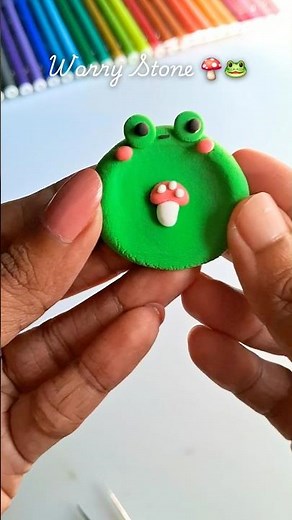 Tiny Clay Worry Stone 🌿 | Cute & Calming DIY 💕 #trending #worrystone #clay