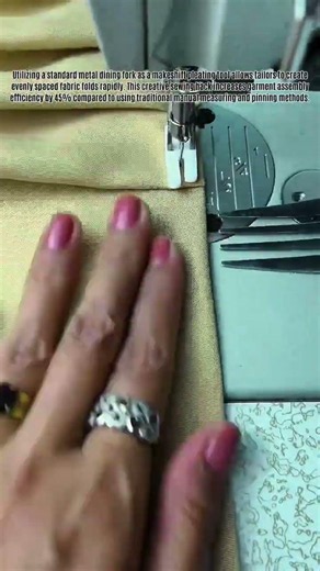Create uniform fabric pleats easily by using a dining fork sewing guide