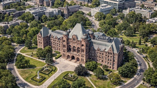 Ontario Legislative Building in Toronto from above