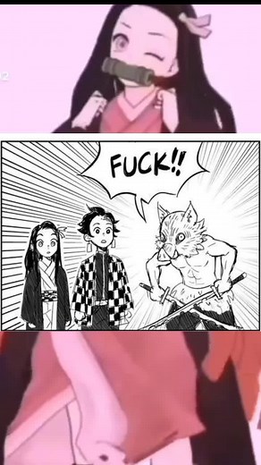 this is what happens if nezuko swears #nezuko #inosuke #tanjiro #meme #anime #demonslayer