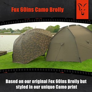 We have added a camo version of our 60ins Brollies to the range. Perfect for day sessions or a bit of extra shelter! | Fox International