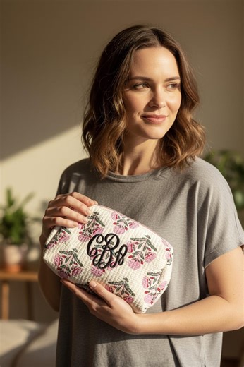Embroidered Makeup Bag Personalized Toiletry Bag Diaper Pouch, Custom Cosmetic Bag Quilted Toiletry Pouch Travel Cosmetic Case Gift Monogram - Etsy
