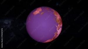 Seamless loop animation of rotating realistic planet Earth on transparent background. Endless animation of Earth globe.