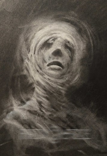 Charcoal Portraits and Abstract Art Doodles