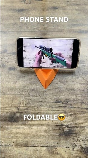 ORIGAMI PHONE STAND FOLDABLE CRAFT TUTORIAL | HOW TO MAKE ORIGAMI PHONE STAND FROM PAPER INSTRUCTION