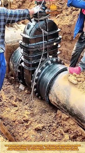 Best Worker Installing Gate Valve on Pipeline for Flow Control