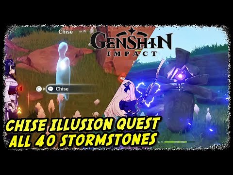 Tsurumi Island Chise Illusion Quest Guide all 40 Stormstone Locations (Precious Chest & 40 Primogem)