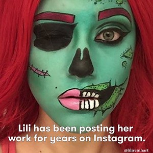 Riverdale's Lili Reinhart is secretly a special effects makeup PRO and her skills are scary good. Watch for some serious Halloween inspo: http://svtn.co/QWCXyTI | Seventeen