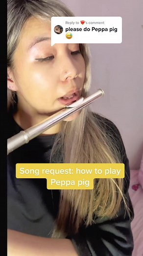 Replying to @❤️‍🔥 song request: how to play Peppa pig on flute. What a fun and quirky little song. I hope this helped you learn how to play it! I take popular songs and figure out the notes so you don’t have to. #flute #peppapig #cover #coversong #songrequest #musician #musiciansoftiktok #tutorial #howtoplay
