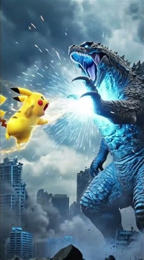 pikachu vs godzilla #horror #creepy