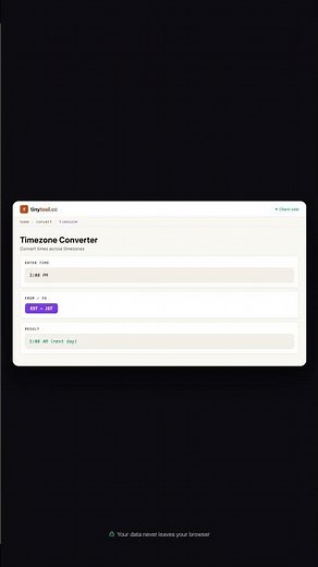Timezone Converter — Free Online Tool | TinyTool.cc