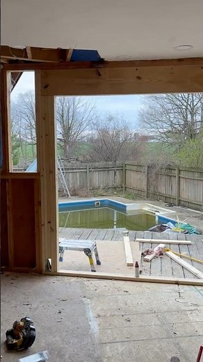 Bay window framing Part 1 Giant beam install #homeimprovement #diy #construction #shorts