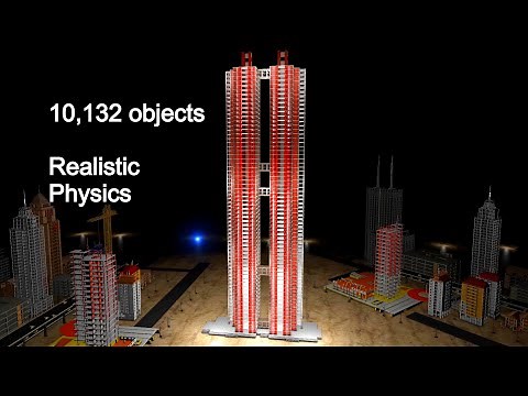Twin Skyscrapers - 3D Collapse Simulation (Earthquake Structural Failure)