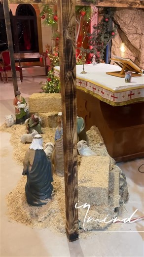 In Mind on Instagram: "Created a magical grotto within a church, beautifully embodying spirituality and warmth. The three stars symbolize the Magi’s journey to the grotto, making it a truly enchanting and expressive creation. #christmas #christmastree #grotto #church #spiritual #inmind"