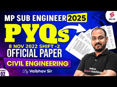 MP Sub Engineer Previous Year Question Paper Civil | MP Sub Engineer Classes Civil by Vaibhav Sir