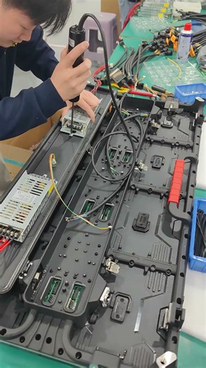 LED Cabinet Assembly | Installing Power Supply in Factory #ledcabinet #leddisplay #unit #ledscreen