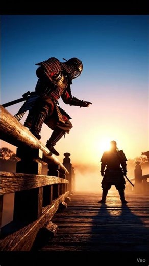 【牛若丸】AI映像化。五条大橋で繰り広げられた最強の剣士との決闘 #牛若丸 #AI武士 #shorts