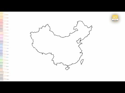 China Map outline drawing | Map drawing videos | How to draw China map step by step | Outline art