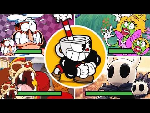 Cuphead - All Epic Crossover Boss Fights With Healthbars !!
