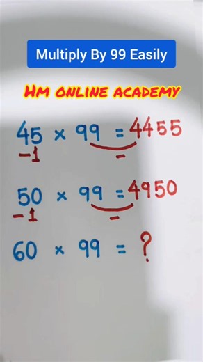 Multiply by 99 in Seconds! 🔥 Easy Math Trick