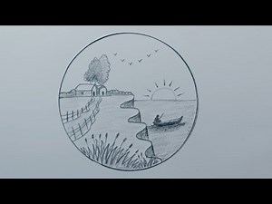 Easy Circle Scenery Drawing for Beginners | Pencil Art