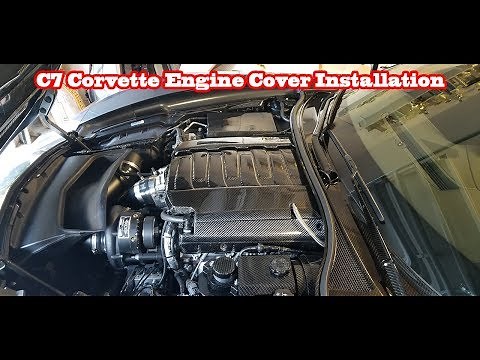 C7 Corvette Carbon Fiber engine cover installation