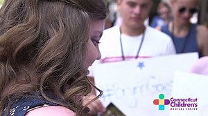 6K views · 213 reactions | 13-year-old Brynn, a patient of Connecticut Children's always dreamed of someday starring in a television commercial. Earlier this summer that dream came true through Make-A-Wish Connecticut! Before heading off to LA for filming, Brynn, who lives with Cystic Fibrosis, met with her fans and the press to tell them a bit more about it! | Connecticut Children's | Facebook