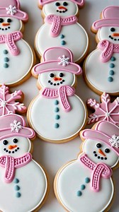 ⛄ Snowman Sugar Cookies | Sweet, Frosted & Full of Winter Magic 🍰 These little snowmen take me right back to snowy afternoons when my children would press their faces to the oven door, waiting for cookies to cool enough to decorate. They’re soft, delicate, and so darling with those rosy cheeks and pink scarves. | Sweet Magic Recipes