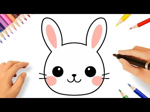 HOW TO DRAW A KAWAII BUNNY FACE EASY 🐰