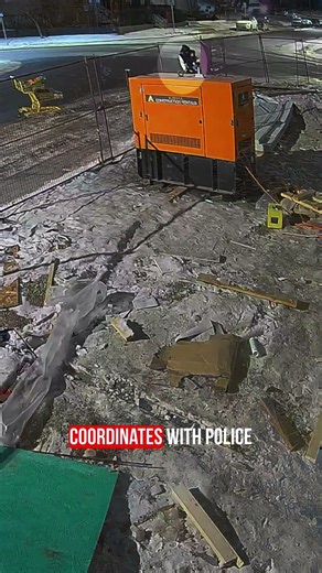 intruder tampers with construction site while police are already on the way