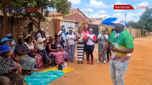 Zanu PF Harare Provincial Political Commissar Cde Voyage Dambuza attended a National Cell Day meeting in Warren Park D, Cell 2, Tabudirira 2 District, today. 📹: Charles Muchakagara | The Herald-Zimbabwe