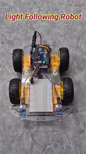 Light Detect and Following Robot 🛠️.#polytechnic #project #engineering #viral #developer #ai #coder