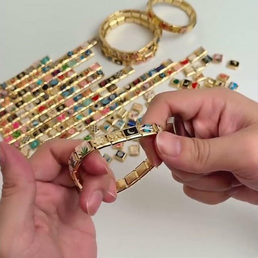 Custom Italian Charm Bracelet – Vintage Gold Handmade Accessory