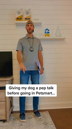 Getting my dog a pep talk before heading to Petsmart... 🐶💙 #DogMom #PetPrep | Eva Scott