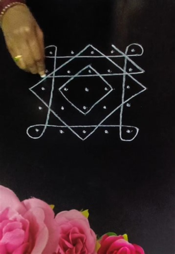 5*5 dots small beginners rangoli melikala muggulu #trending#kolam#viral#shortsfeed#youtube
