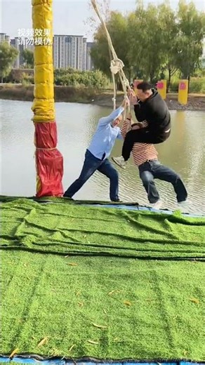 A sudden unexpected twist #Swinging on Water #Watch Once and Laugh Again