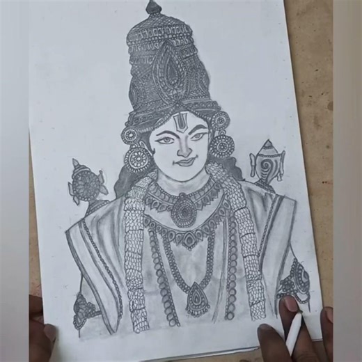Lord Venkateswara Swamy Drawing | Tirupati Balaji Pencil Sketch Using Grid Method #lordvenkateswara