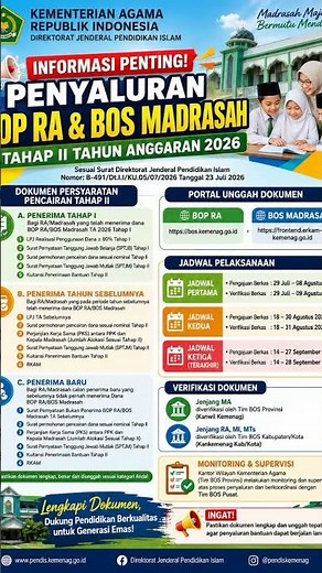 Siap siap proses ajuan BOS madrasah dan BOP ra Tahap 2 tahun 2026 akan segera cek deskripsi