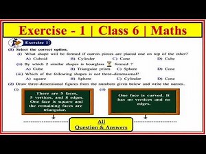 Exercise 1 Class 6 | Chapter 1 Three - Dimensional Shapes | Maths | std 6 Maharashtra Board