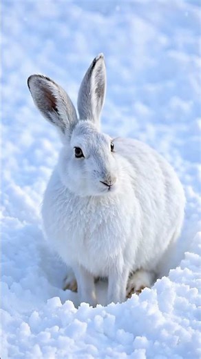 Calm Snow Hare in Falling Snow ❄️🐇 #nature