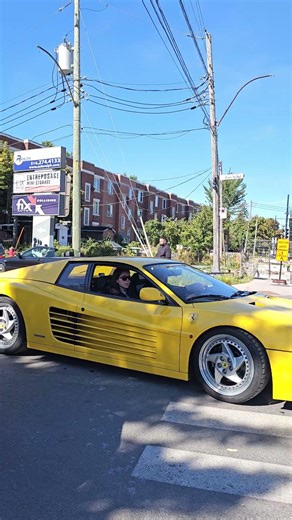 Rare Yellow Ferrari 512m Leaving CC