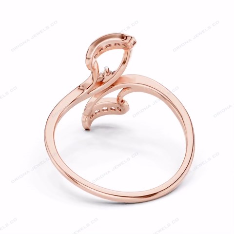 Gold Crossover Diamond Ring, Modern Bypass Statement Jewelry - Etsy